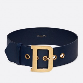 Dior Diorquake 55MM Belt In Dark Blue Calfskin Dior Diorquake 55MM Belt In Dark Blue Calfskin