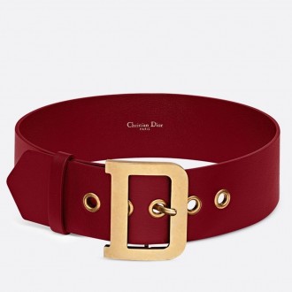Dior Diorquake 55MM Belt In Red Calfskin Dior Diorquake 55MM Belt In Red Calfskin