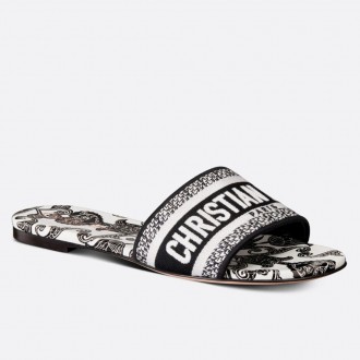 Dior Dway Slides In Dior Bandana Embroidery Cotton Dior Dway Slides In Dior Bandana Embroidery Cotton