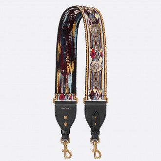 Dior Embroidered Canvas Shoulder Strap Dior Embroidered Canvas Shoulder Strap