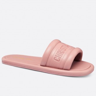 Dior Every-D Slides In Pink Embossed Lambskin Dior Every-D Slides In Pink Embossed Lambskin