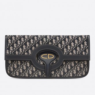 Dior Fold Over Clutch In Blue Oblique Canvas Dior Fold Over Clutch In Blue Oblique Canvas