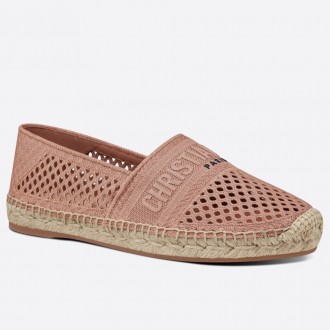 Dior Granville Espadrille In Nude Mesh Embroidery Dior Granville Espadrille In Nude Mesh Embroidery