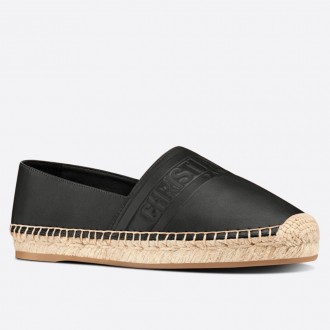 Dior Granville Espadrilles In Black Embossed Lambskin Dior Granville Espadrilles In Black Embossed Lambskin