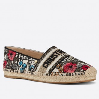 Dior Granville Espadrilles In Mille Fleurs Embroidered Cotton Dior Granville Espadrilles In Mille Fleurs Embroidered Cotton