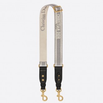 Dior Grey Embroidery Adjustable Shoulder Strap Dior Grey Embroidery Adjustable Shoulder Strap