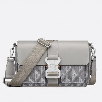 Dior Hit the Road Messenger Bag In Gray CD Diamond Canvas Dior Hit the Road Messenger Bag In Gray CD Diamond Canvas