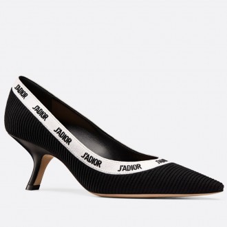 Dior J'Adior 65MM Pumps In Black Technical Canvas Dior J'Adior 65MM Pumps In Black Technical Canvas