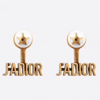 Dior J'Adior Earrings In Antique Gold Metal and Pearls Dior J'Adior Earrings In Antique Gold Metal and Pearls