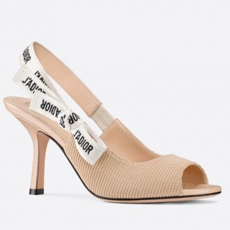 Dior J'Adior Heeled Sandals In NudeTechnical Fabric Dior J'Adior Heeled Sandals In NudeTechnical Fabric