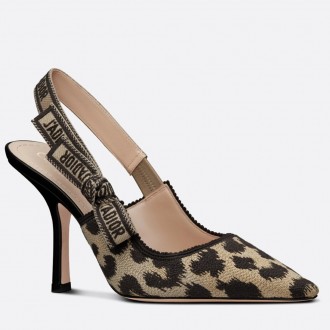 Dior J'Adior Slingback 100mm Pumps In Mizza Embroidered Cotton Dior J'Adior Slingback 100mm Pumps In Mizza Embroidered Cotton