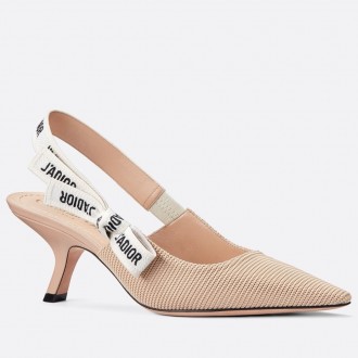 Dior J'Adior Slingback In Nude Technical Fabric Dior J'Adior Slingback In Nude Technical Fabric