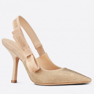 Dior J'Adior Slingback Pumps 100mm In Gold Strass Dior J'Adior Slingback Pumps 100mm In Gold Strass