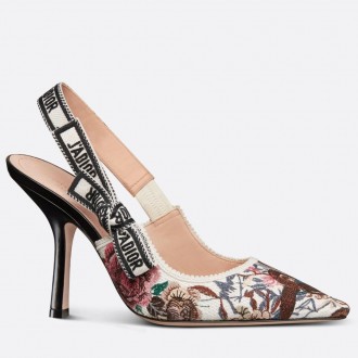 Dior J'Adior Slingback Pumps 100mm In Jardin d'Hiver Embroidered Cotton Dior J'Adior Slingback Pumps 100mm In Jardin d'Hiver Embroidered Cotton
