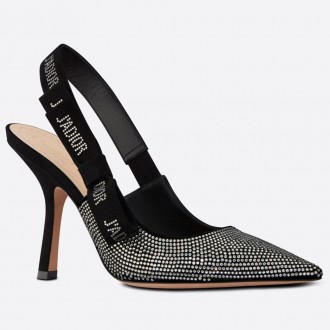Dior J'Adior Slingback Pumps 100mm In Silver Strass Dior J'Adior Slingback Pumps 100mm In Silver Strass