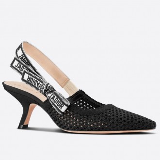 Dior J'Adior Slingback Pumps 65mm In Black Micro Mesh Dior J'Adior Slingback Pumps 65mm In Black Micro Mesh