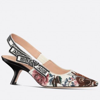 Dior J'Adior Slingback Pumps 65mm In Jardin d'Hiver Embroidered Cotton Dior J'Adior Slingback Pumps 65mm In Jardin d'Hiver Embroidered Cotton