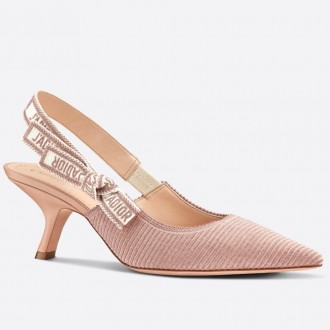Dior J'Adior Slingback Pumps 65mm In Nude Embroidered Cotton Dior J'Adior Slingback Pumps 65mm In Nude Embroidered Cotton