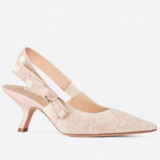 Dior J'Adior Slingback Pumps In Pink Toile de Jouy Cotton Dior J'Adior Slingback Pumps In Pink Toile de Jouy Cotton