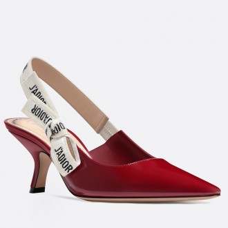 Dior J'Adior Slingback Pumps In Red Patent Leather Dior J'Adior Slingback Pumps In Red Patent Leather
