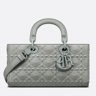 Dior Lady D-Joy Bag In Grey Calfskin with Diamond Motif Dior Lady D-Joy Bag In Grey Calfskin with Diamond Motif