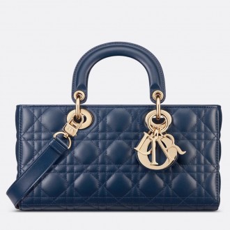 Dior Lady D-Joy Medium Bag in Navy Blue Cannage Lambskin Dior Lady D-Joy Medium Bag in Navy Blue Cannage Lambskin