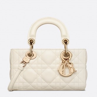 Dior Lady D-Joy Micro Bag In White Cannage Lambskin Dior Lady D-Joy Micro Bag In White Cannage Lambskin