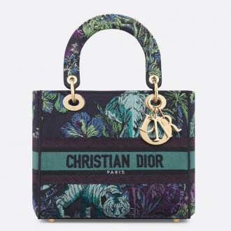 Dior Lady D-Lite Medium Bag In Blue Toile de Jouy Voyage Embroidery Dior Lady D-Lite Medium Bag In Blue Toile de Jouy Voyage Embroidery