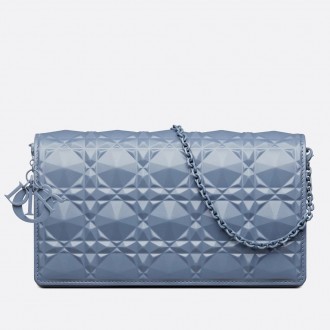Dior Lady Dior Pouch In Denim Diamond Calfskin Dior Lady Dior Pouch In Denim Diamond Calfskin