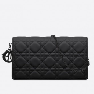 Dior Lady Dior Ultra Black Clutch With Chain Dior Lady Dior Ultra Black Clutch With Chain