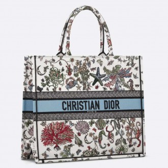 Dior Large Book Tote Bag in Multicolor Cabinet de Curiosites Embroidery Dior Large Book Tote Bag in Multicolor Cabinet de Curiosites Embroidery
