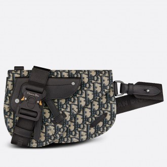 Dior Men's Saddle Pouch in Beige and Black Dior Oblique Jacquard Dior Men's Saddle Pouch in Beige and Black Dior Oblique Jacquard