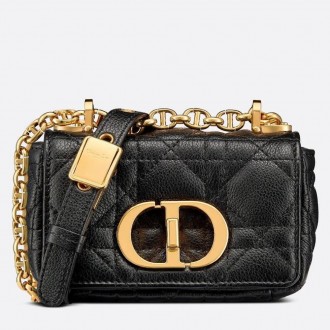 Dior Micro Caro Bag In Black Cannage Calfskin Dior Micro Caro Bag In Black Cannage Calfskin