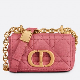 Dior Micro Caro Bag In Pink Cannage Calfskin Dior Micro Caro Bag In Pink Cannage Calfskin