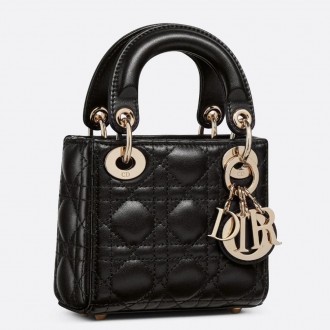 Dior Micro Lady Dior Bag In Black Cannage Lambskin Dior Micro Lady Dior Bag In Black Cannage Lambskin