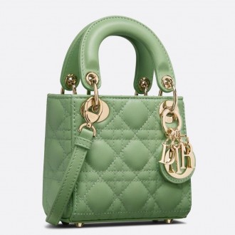 Dior Micro Lady Dior Bag In Mint Cannage Lambskin Dior Micro Lady Dior Bag In Mint Cannage Lambskin