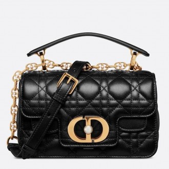 Dior Mini Jolie Top Handle Bag in Black Cannage Calfskin Dior Mini Jolie Top Handle Bag in Black Cannage Calfskin