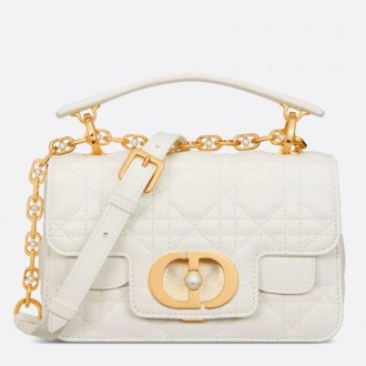 Dior Mini Jolie Top Handle Bag in White Cannage Calfskin Dior Mini Jolie Top Handle Bag in White Cannage Calfskin