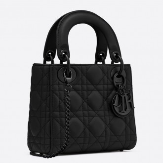 Dior Mini Lady Dior Bag In Black Ultra Matte Calfskin Dior Mini Lady Dior Bag In Black Ultra Matte Calfskin