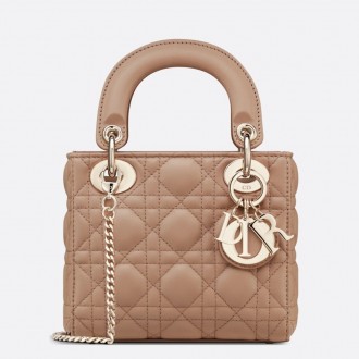 Dior Mini Lady Dior Bag In Blush Cannage Lambskin Dior Mini Lady Dior Bag In Blush Cannage Lambskin