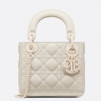 Dior Mini Lady Dior Bag In White Ultramatte Calfskin Dior Mini Lady Dior Bag In White Ultramatte Calfskin