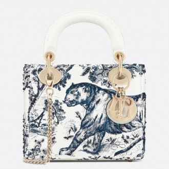 Dior Mini Lady Dior Bag With Toile De Jouy Printed Dior Mini Lady Dior Bag With Toile De Jouy Printed