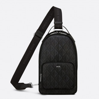 Dior Mini Rider Sling Bag In Black CD Diamond Canvas Dior Mini Rider Sling Bag In Black CD Diamond Canvas