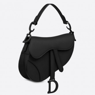 Dior Mini Saddle Bag In Black Ultra Matte Leather Dior Mini Saddle Bag In Black Ultra Matte Leather