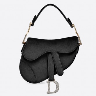 Dior Mini Saddle Bag In Black Velvet Dior Mini Saddle Bag In Black Velvet