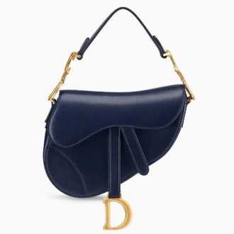 Dior Mini Saddle Bag In Blue Calfskin Dior Mini Saddle Bag In Blue Calfskin