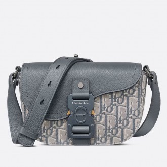 Dior Mini Saddle Messenger Bag in Grey Oblique Jacquard and Calfskin Dior Mini Saddle Messenger Bag in Grey Oblique Jacquard and Calfskin