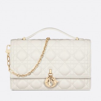 Dior Miss Dior Top Handle Bag in White Cannage Lambskin Dior Miss Dior Top Handle Bag in White Cannage Lambskin