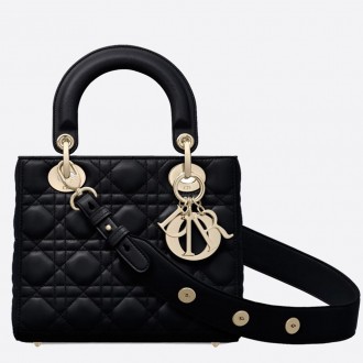 Dior My Lady Dior Bag In Black Lambskin Dior My Lady Dior Bag In Black Lambskin