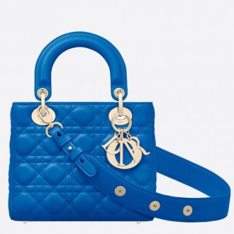 Dior My Lady Dior Bag In Blue Lambskin Dior My Lady Dior Bag In Blue Lambskin